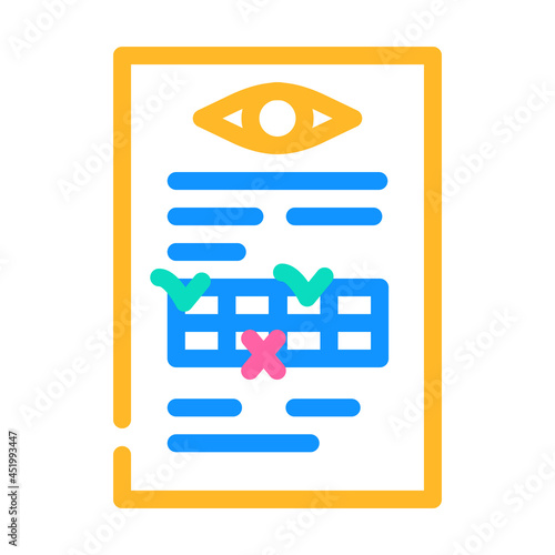 anamnesis ophthalmology color icon vector. anamnesis ophthalmology sign. isolated symbol illustration