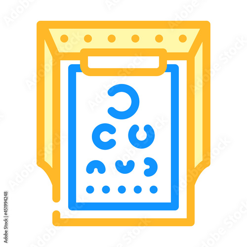 snellen table ophthalmology color icon vector. snellen table ophthalmology sign. isolated symbol illustration
