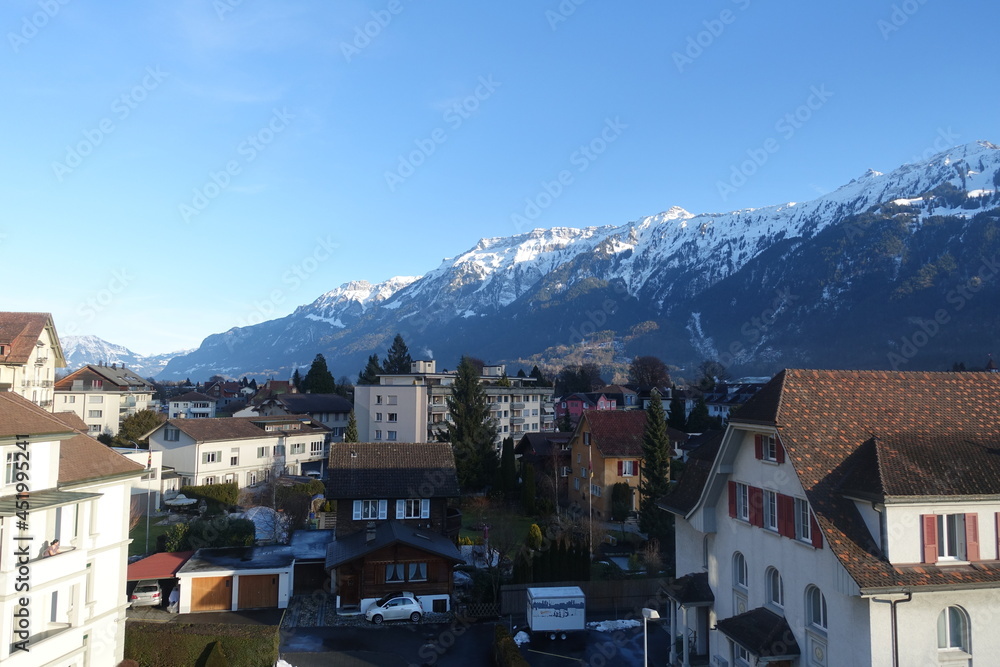 view of the city of Interlaken Switzerland 