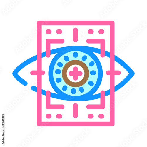 eye with mesh ophthalmology color icon vector. eye with mesh ophthalmology sign. isolated symbol illustration