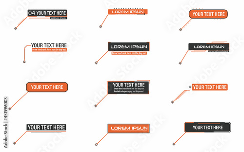 Digital callouts, footnotes. Layout for links and digital information. Source for advertising. Set of HUD. Vector illustration.	