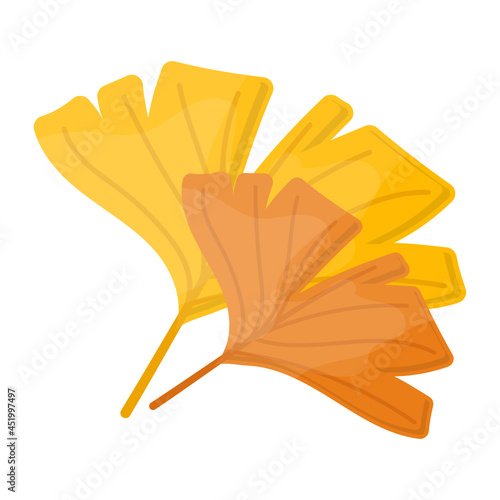 ginkgo leaves fall Concept, longevity Vector Icon Design, Autumn or Fall activities Symbol, Dry weather Sign, Temperate climates Elements Stock illustration