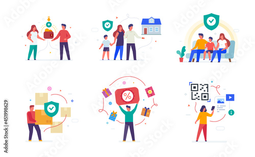 People use gadgets. set of icons, illustration. Smartphones tablets user interface social media.Flat illustration Icons infographics. Landing page site print poster.