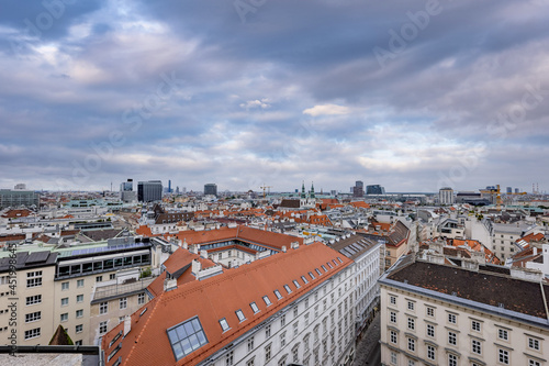 Photography View over the city of Vienna from the top of St Stephans Cathedral - travel phot