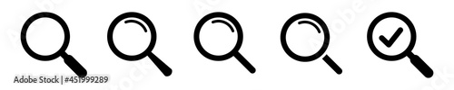 search icon magnifying glass vector sign isolated on white background