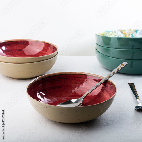 food plate top view on clear background