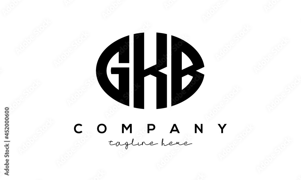 GKB three Letters creative circle logo design GKB three Letters creative circle logo design