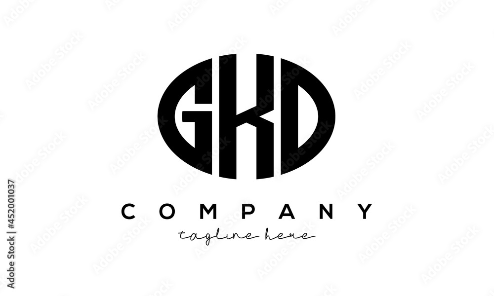 GKD three Letters creative circle logo design