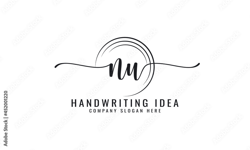 N U Initial handwriting logo vector template
N U Initial handwriting logo vector template