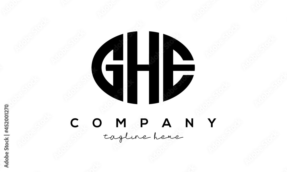 GHE three Letters creative circle logo design GHE three Letters creative circle logo design