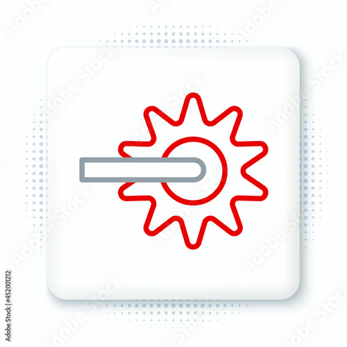 Line Cowboy horse riding spur for boot icon isolated on white background. Colorful outline concept. Vector