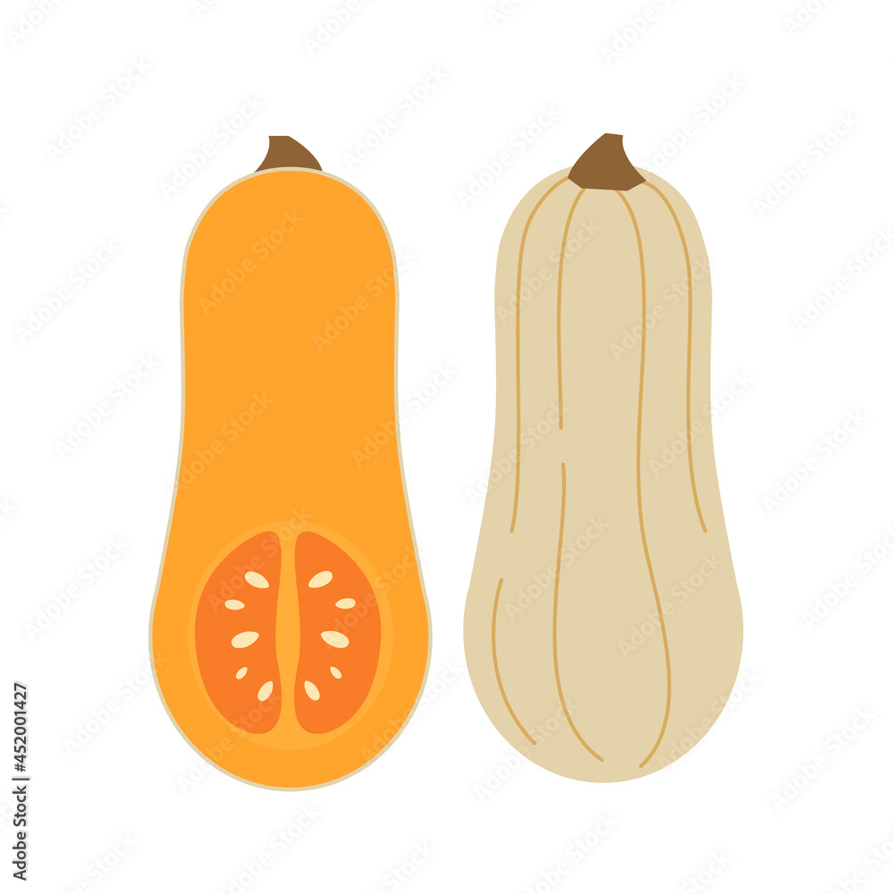 Vector simple pumpkin. Flat illustration Vector simple pumpkin. Flat illustration