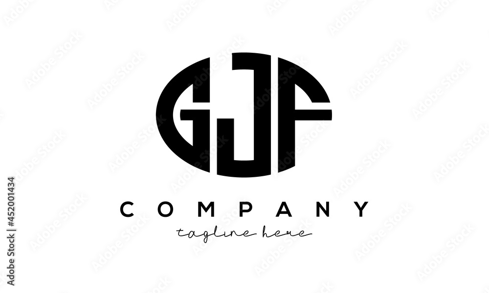 GJF three Letters creative circle logo design