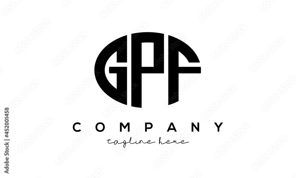 GPF three Letters creative circle logo design