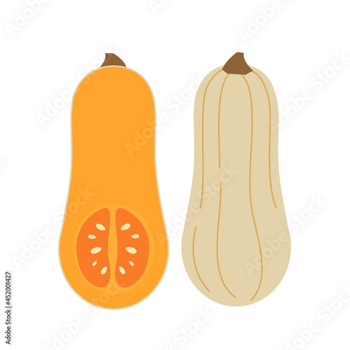 Vector simple pumpkin. Flat illustration
