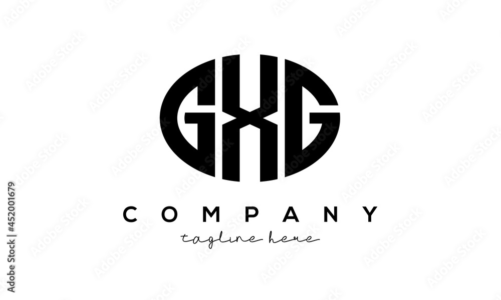 GXG three Letters creative circle logo design GXG three Letters creative circle logo design