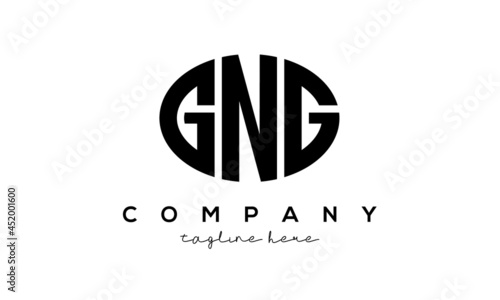 GNG three Letters creative circle logo design photo