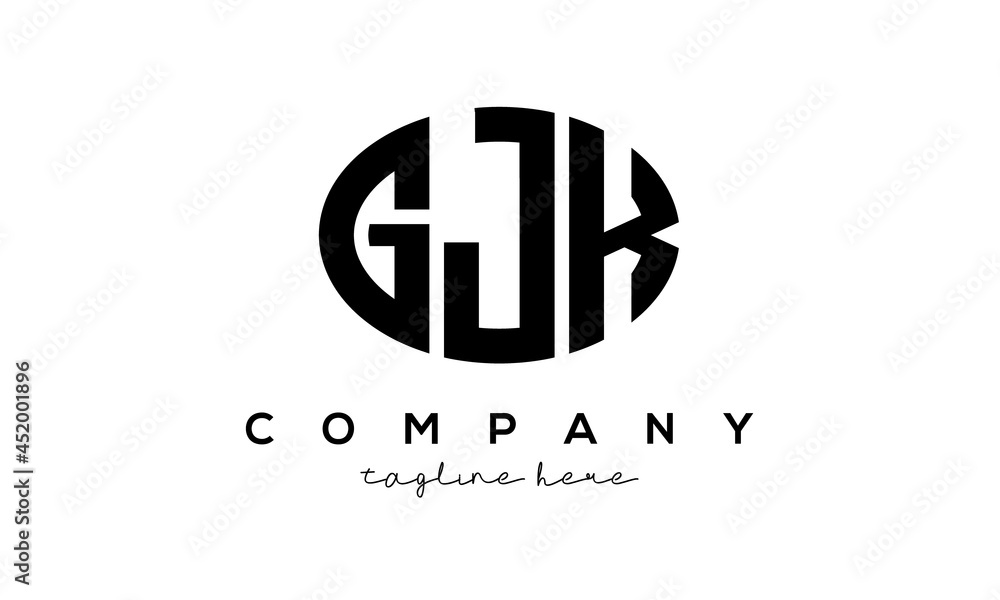 GJK three Letters creative circle logo design GJK three Letters creative circle logo design