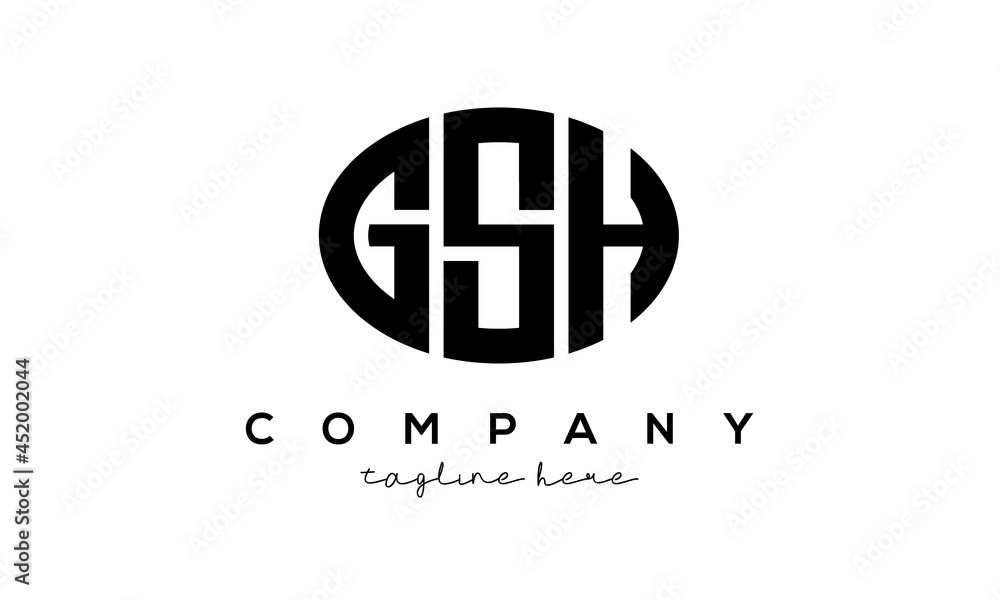 GSH three Letters creative circle logo design GSH three Letters creative circle logo design