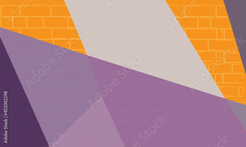 purple geometric abstract background of urban art on a brick wall