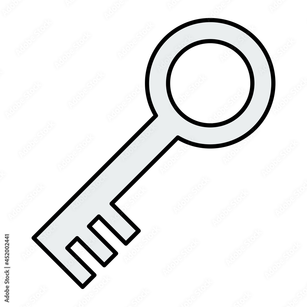 Vector Key Filled Outline Icon Design Vector Key Filled Outline Icon Design