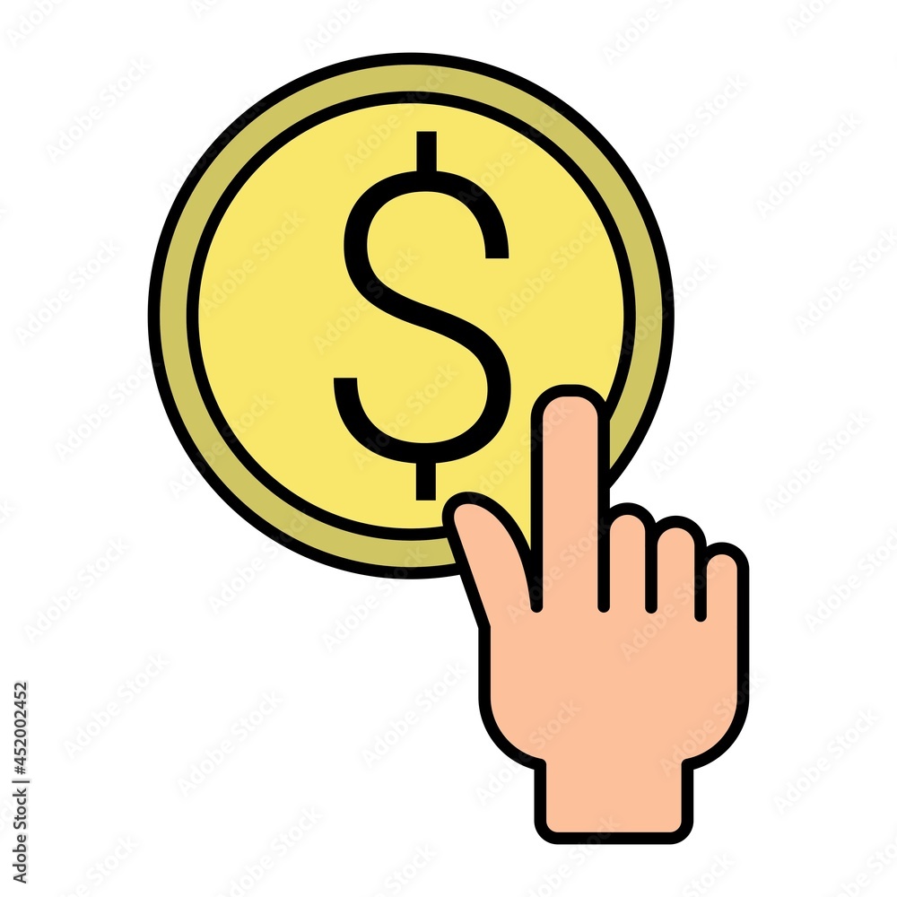 Vector Pay Per Click Filled Outline Icon Design Vector Pay Per Click Filled Outline Icon Design