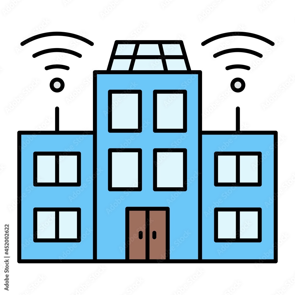 Vector Smart City Filled Outline Icon Design Vector Smart City Filled Outline Icon Design