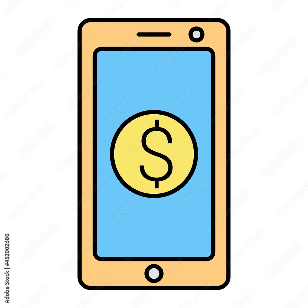 Vector Mobile Payment Filled Outline Icon Design Vector Mobile Payment Filled Outline Icon Design