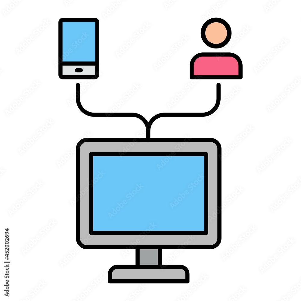 Vector Connected Filled Outline Icon Design Vector Connected Filled Outline Icon Design