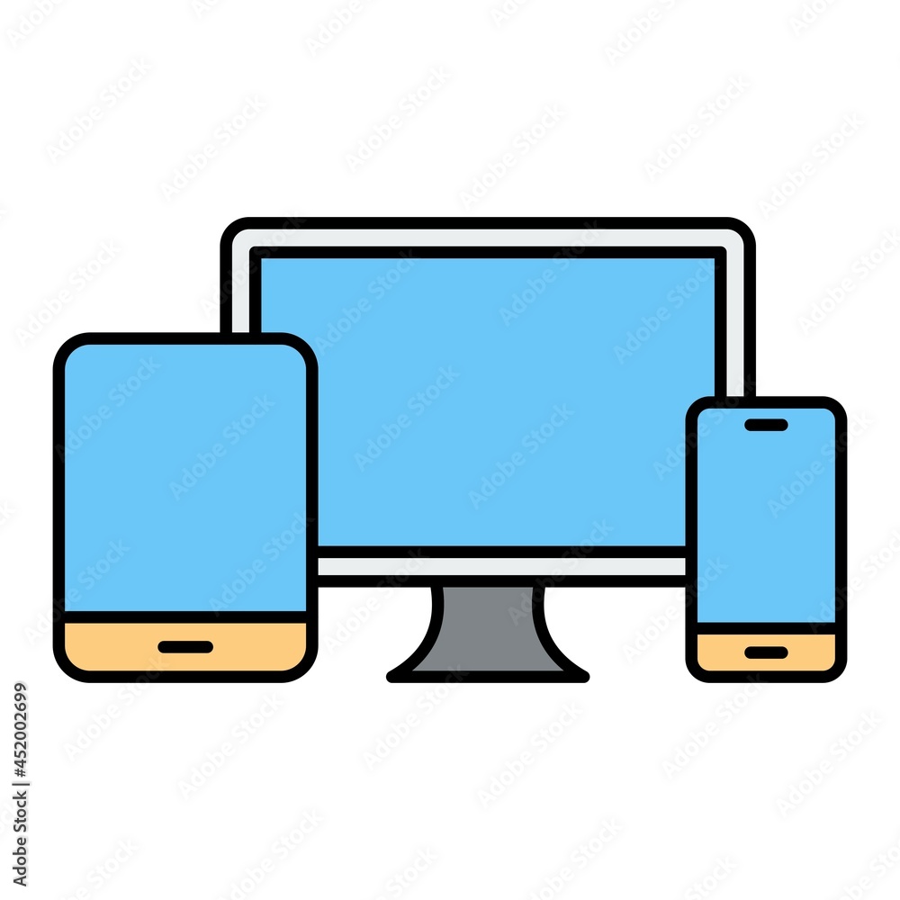 Vector Responsive Desisgn Filled Outline Icon Design Vector Responsive Desisgn Filled Outline Icon Design
