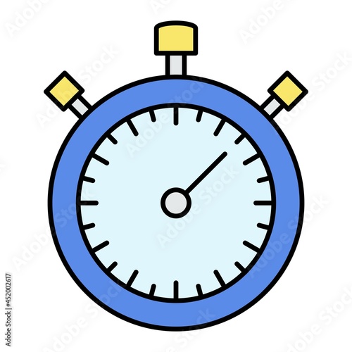 Vector Stop Watch Filled Outline Icon Design
