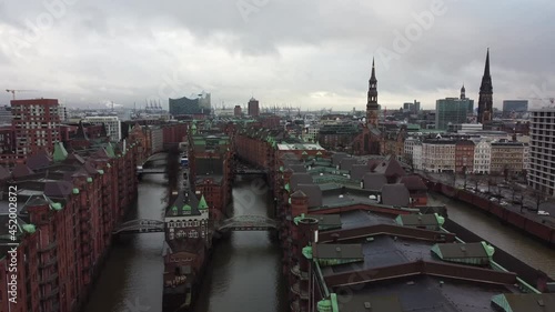 Warehouse district in Hamburg called Speicherstadt photo