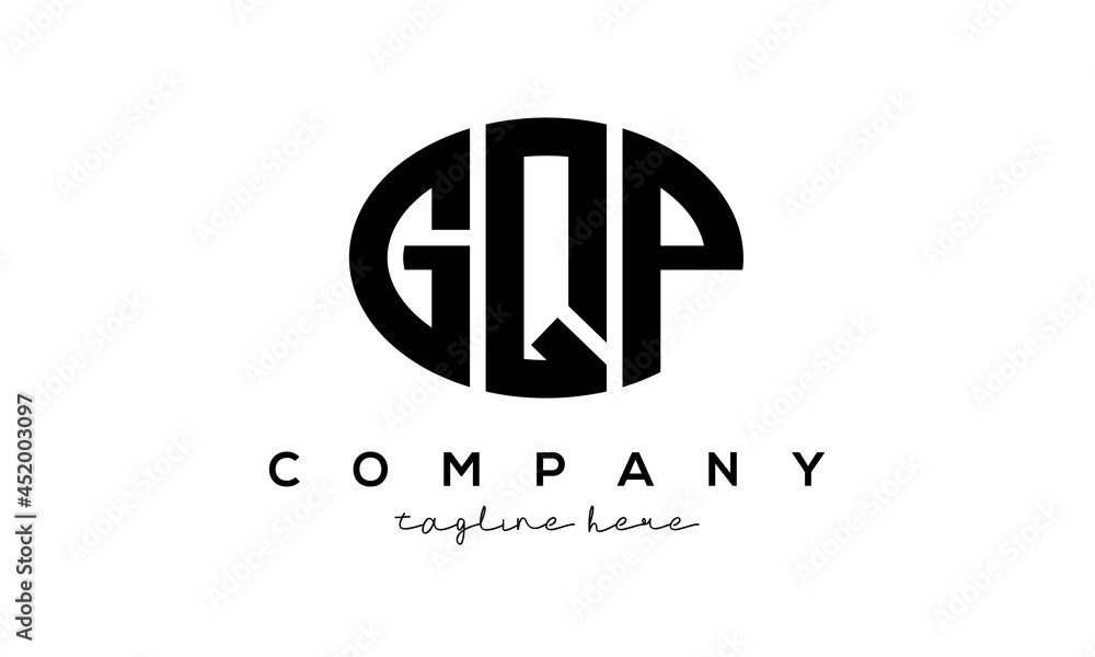 GQP three Letters creative circle logo design