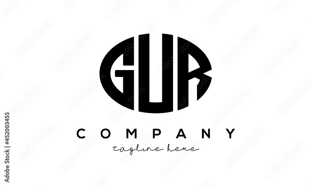 GUR three Letters creative circle logo design GUR three Letters creative circle logo design