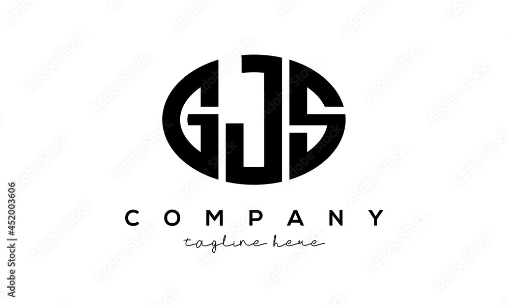GJS three Letters creative circle logo design GJS three Letters creative circle logo design