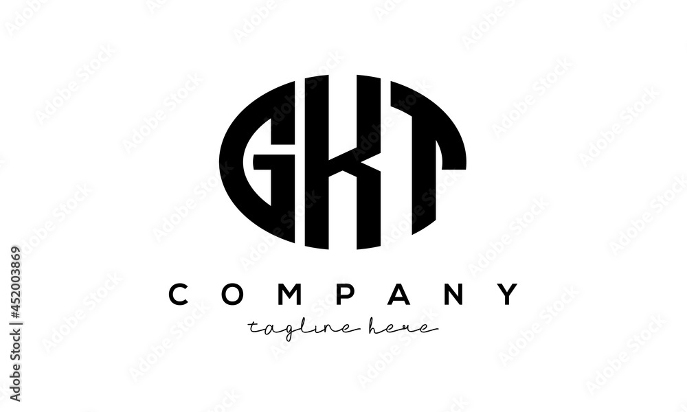 GKT three Letters creative circle logo design