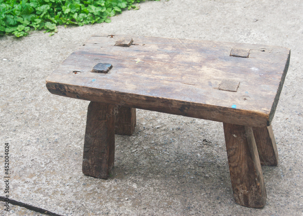 Antique wooden bench . Candid.Hand drawn. Antique wooden bench . Candid.Hand drawn.
