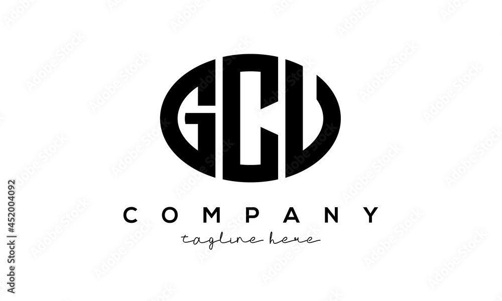 GCU three Letters creative circle logo design