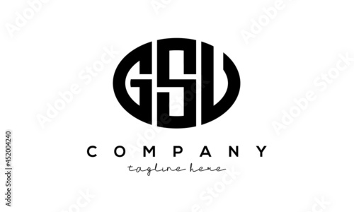 GSU three Letters creative circle logo design photo