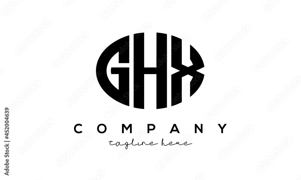 GHX three Letters creative circle logo design GHX three Letters creative circle logo design