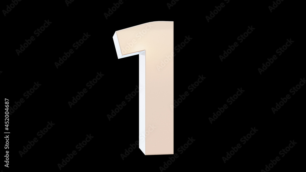 number one on black background