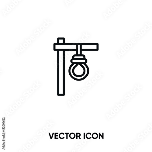 Noose vector icon. Modern  simple flat vector illustration for website or mobile app.Rope or suicide symbol  logo illustration. Pixel perfect vector graphics 