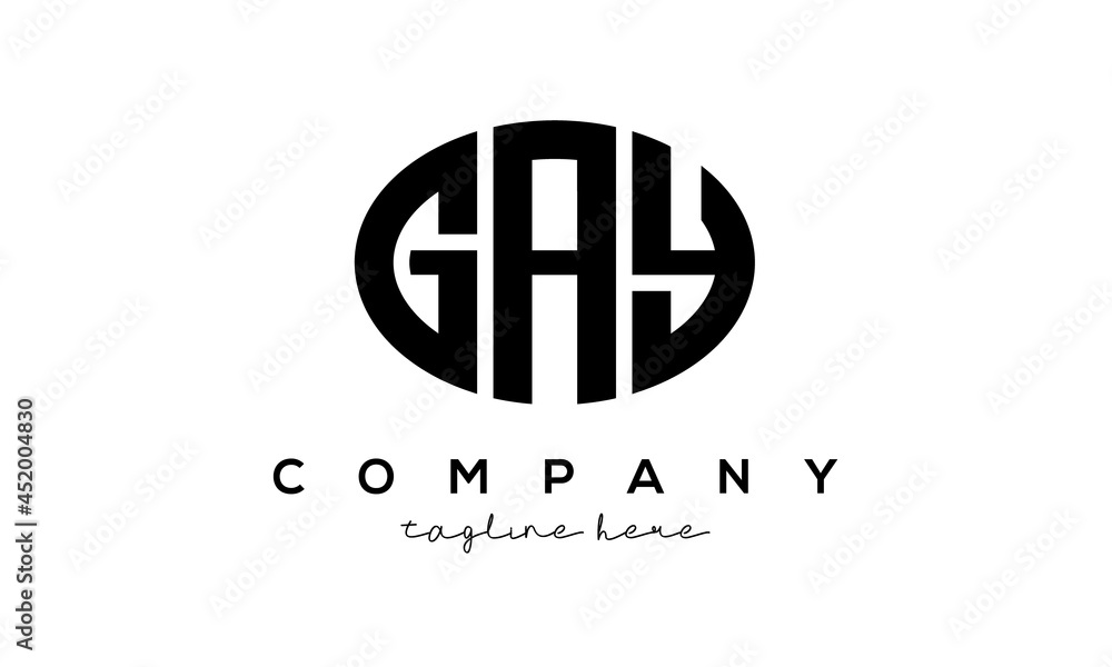 GAY three Letters creative circle logo design GAY three Letters creative circle logo design
