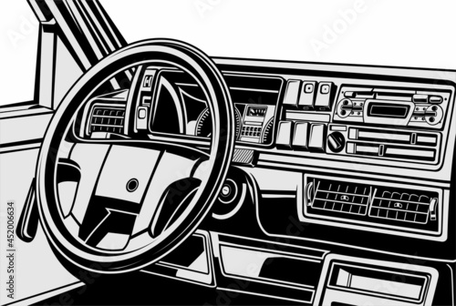 car interior illustration This illustration is perfect for screen printing and stickers