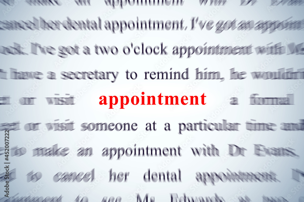 appointment focus on word