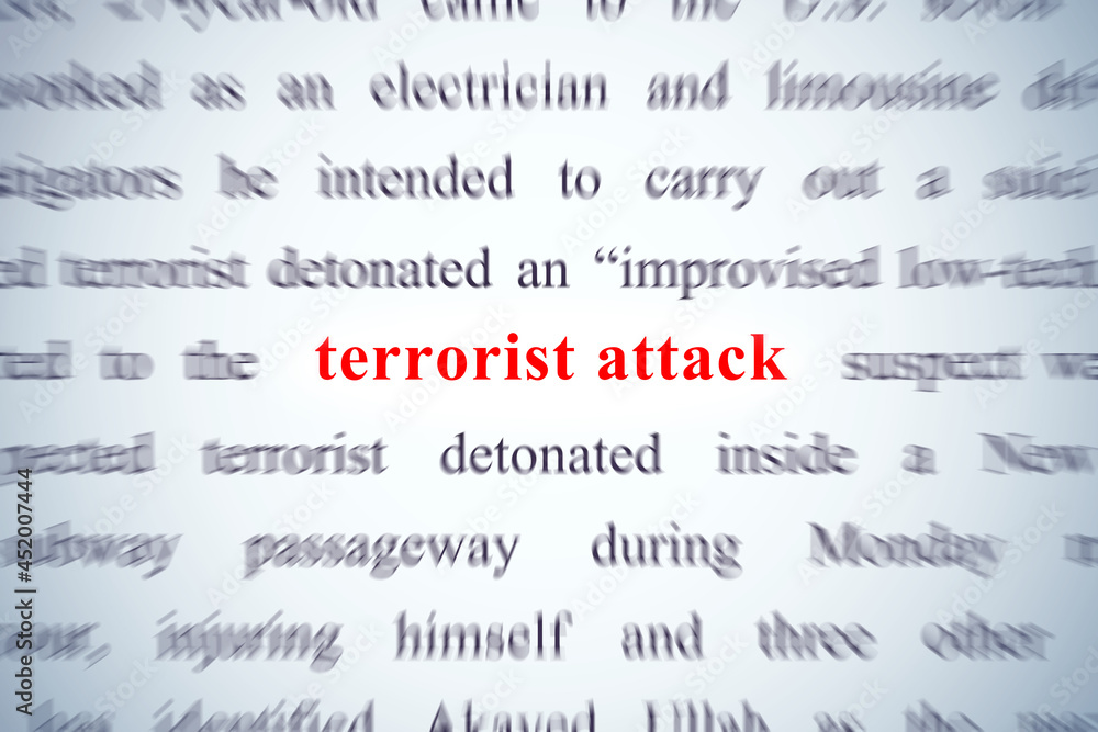 terrorist attack zooming on wordterrorist attack zooming on word