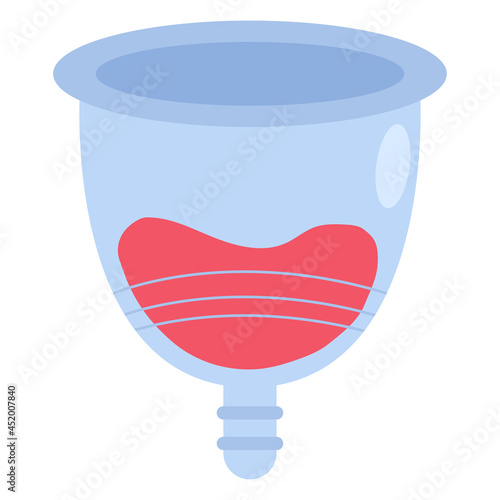 Zero waste menstrual cup. Eco protection for woman in critical days. Vector illustration isolated on white background.