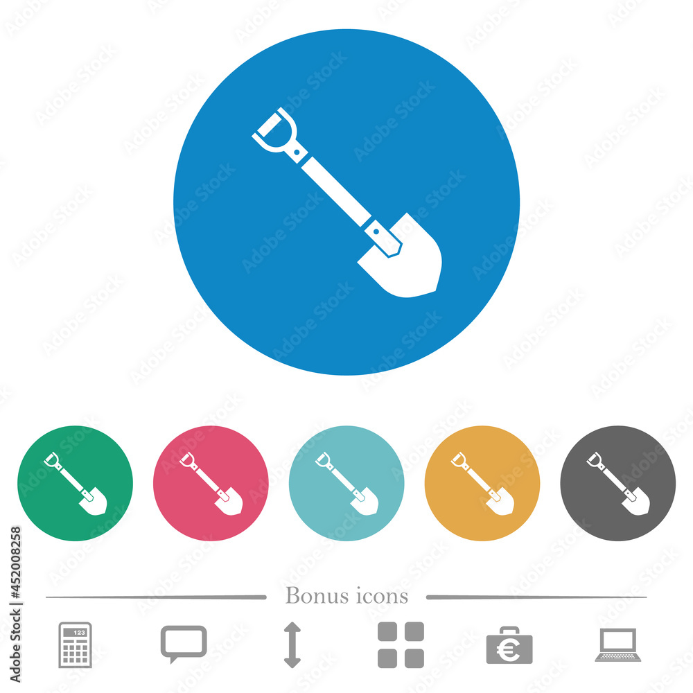 Shovel flat round icons Shovel flat round icons