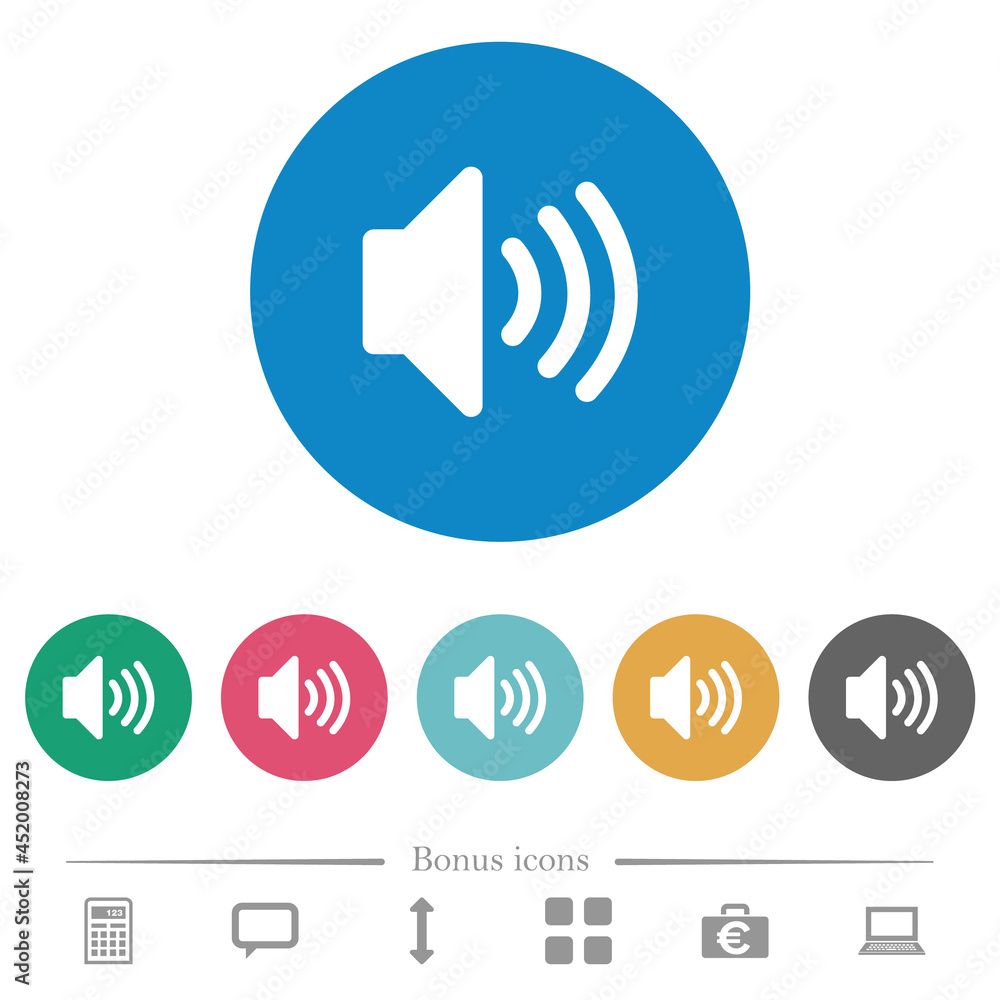 Volume solid flat round icons Volume solid flat round icons