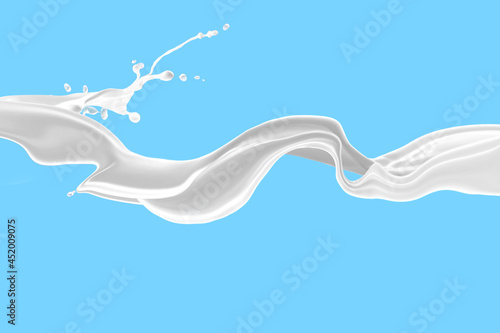 Milk Splash On blue background